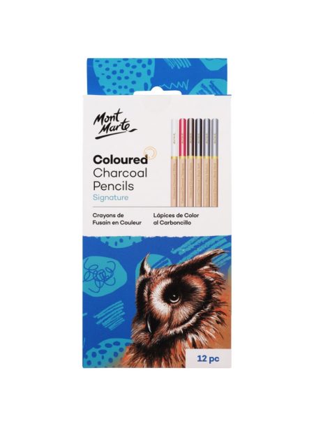 Coloured Charcoal Pencil 12 pc Set - Mont Marte