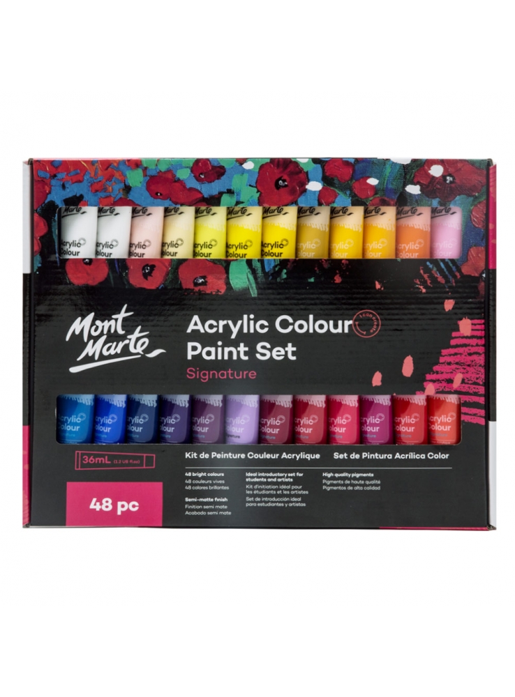 Acrylic Colour Paint Set 48 Colour 36 ml - Mont Marte - Image 2