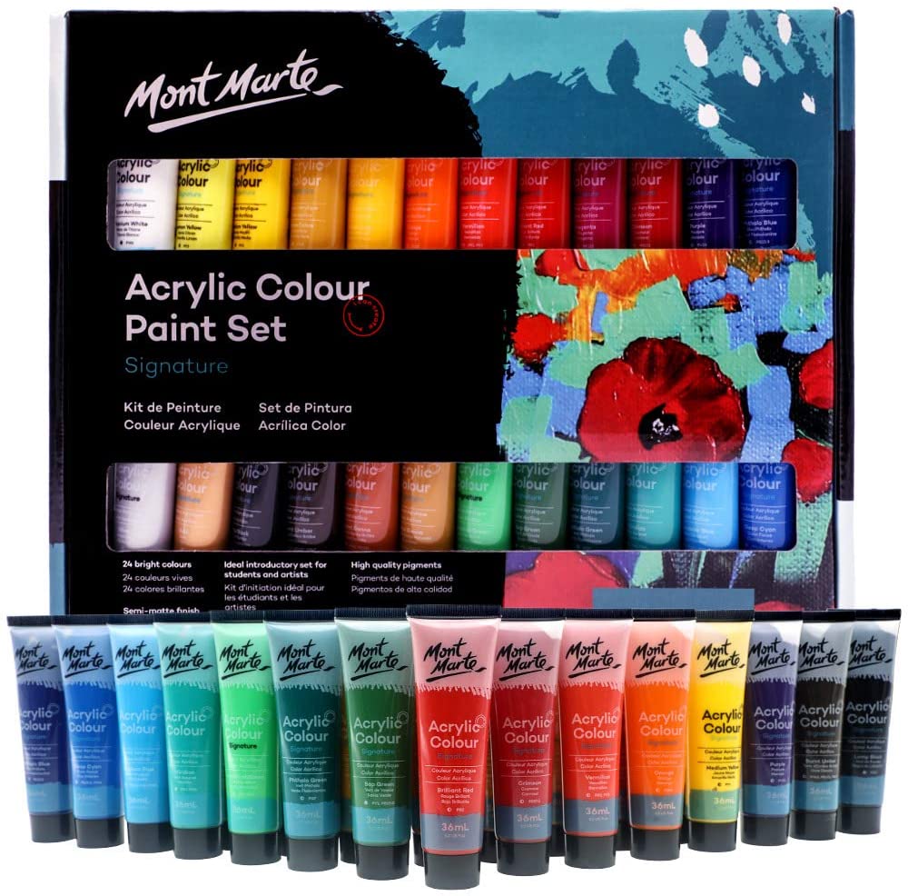Acrylic Colour Paint Set 24 Colour 36 ml - Mont Marte