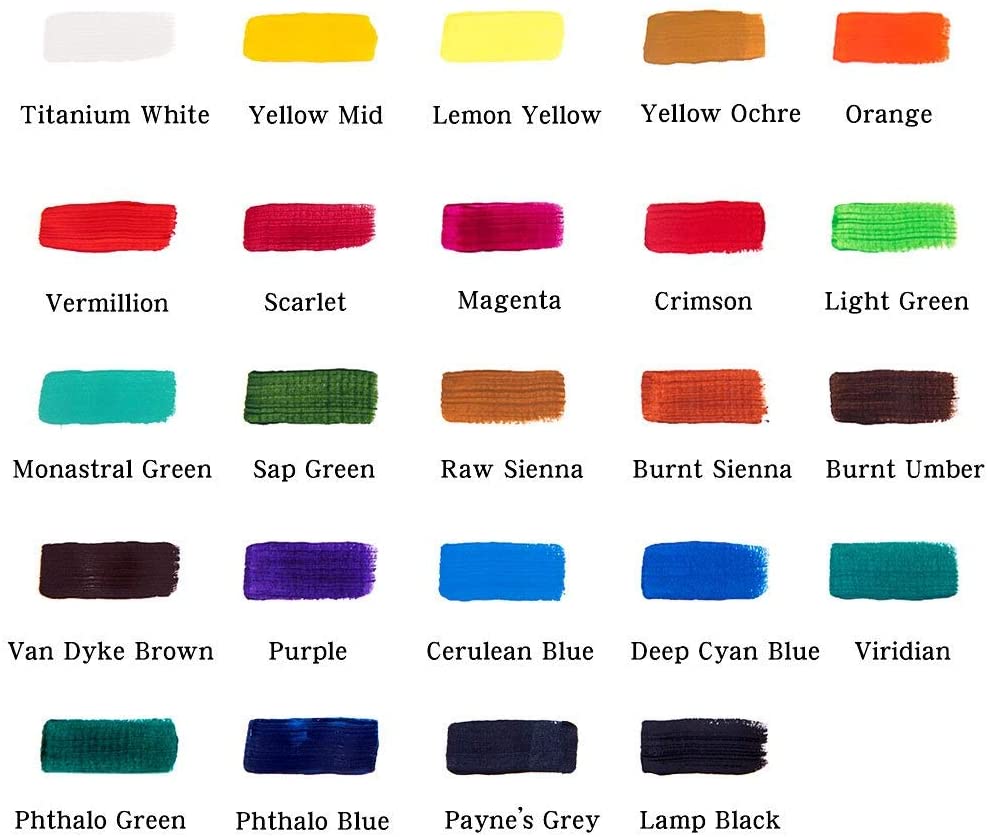 Acrylic Colour Paint Set 24 Colour 36 ml - Mont Marte - Image 4