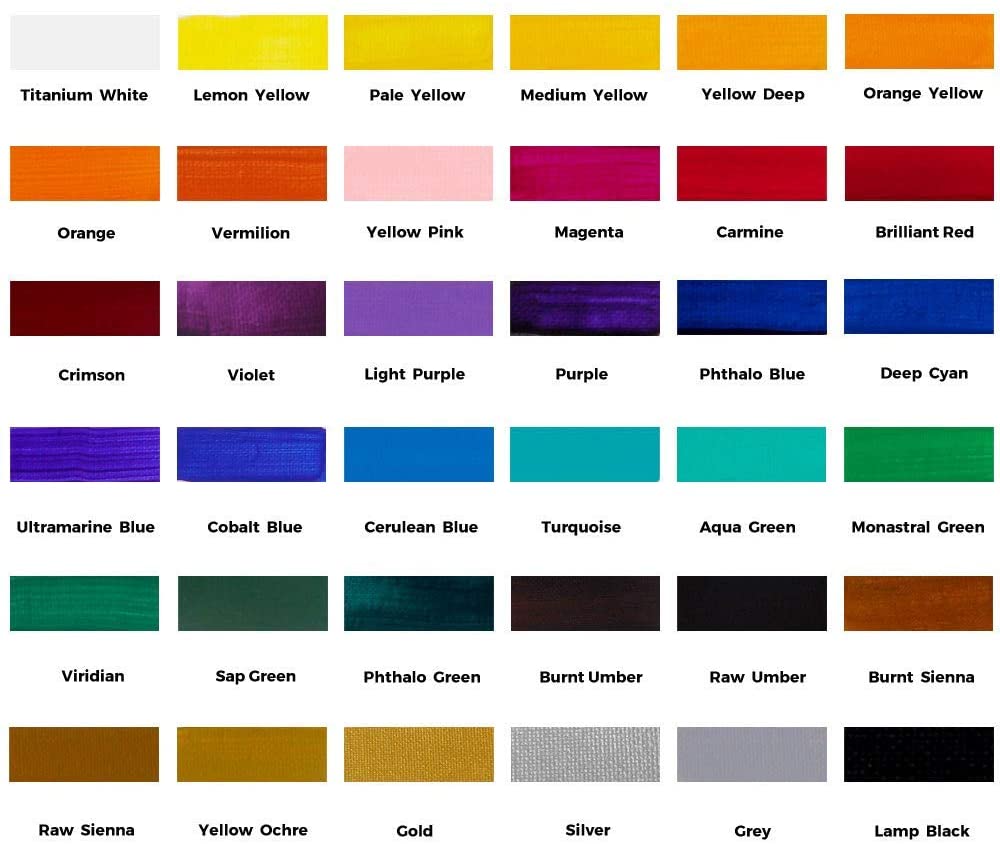 Acrylic Colour Paint Set 36 Colour 36 ml - Mont Marte - Image 4
