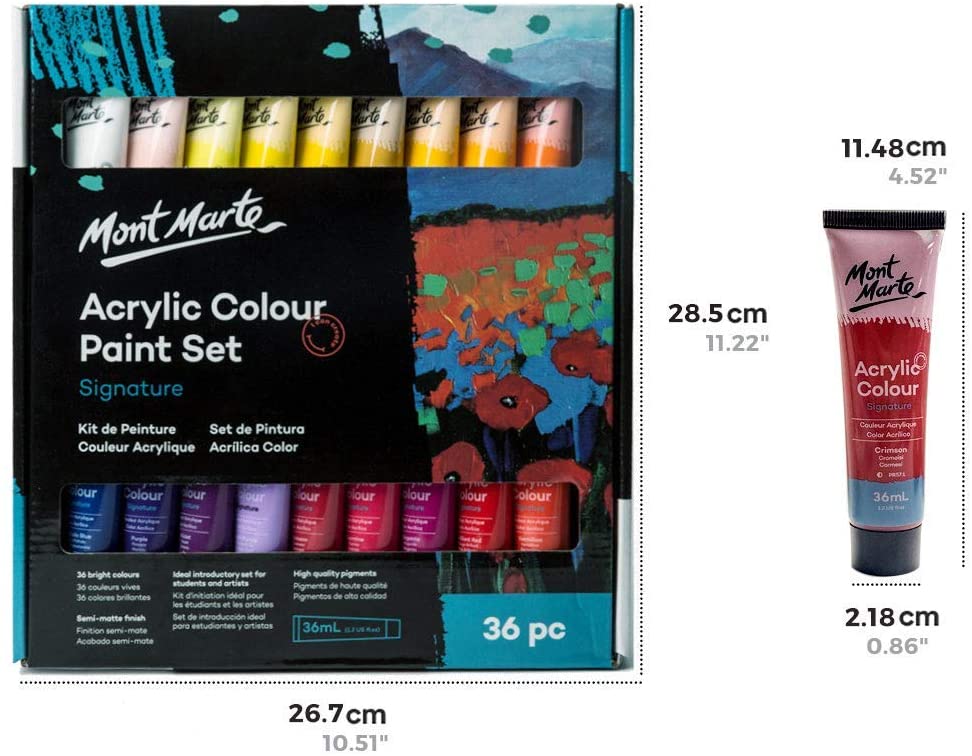 Acrylic Colour Paint Set 36 Colour 36 ml - Mont Marte - Image 2