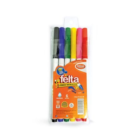 Platignum Felt Pen 6 Colour - Atlas Felta